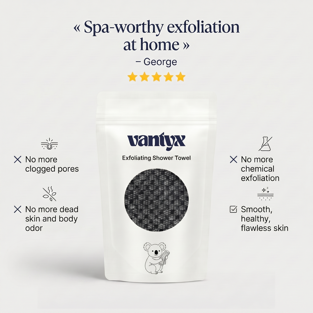 Vantyx Exfoliating Shower Towel