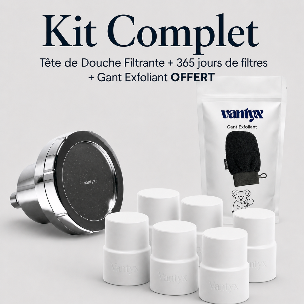 Tête de Douche Filtrante - Kit Complet