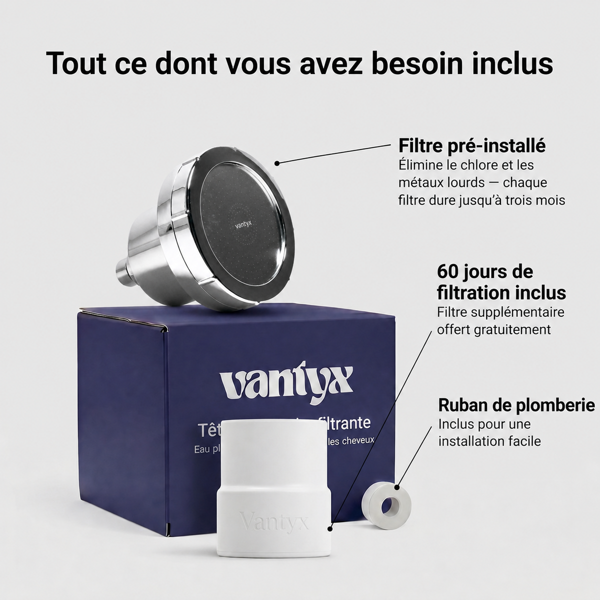 Vantyx Filtered Shower Head